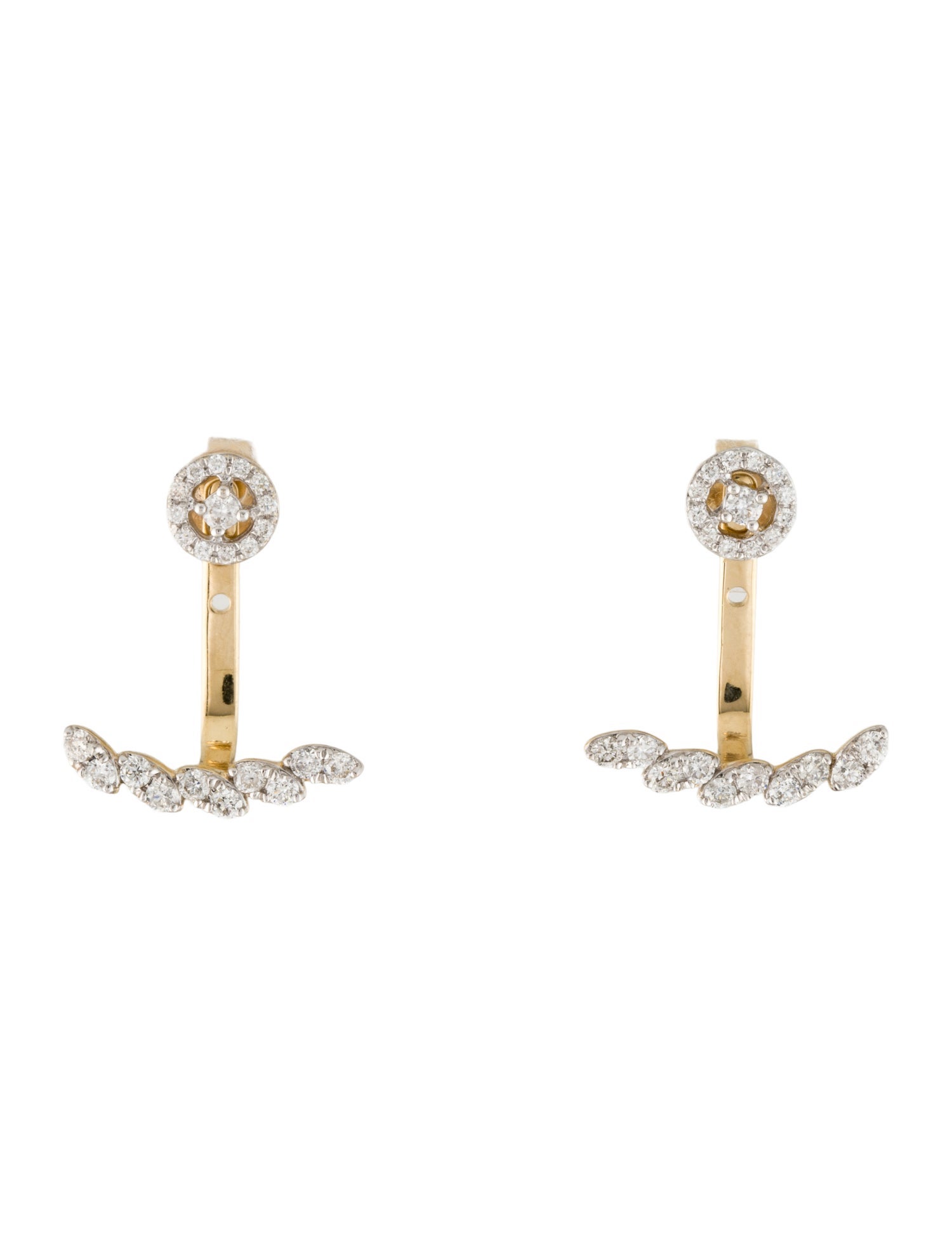 Earrings 14K Diamond Adjustable Drop