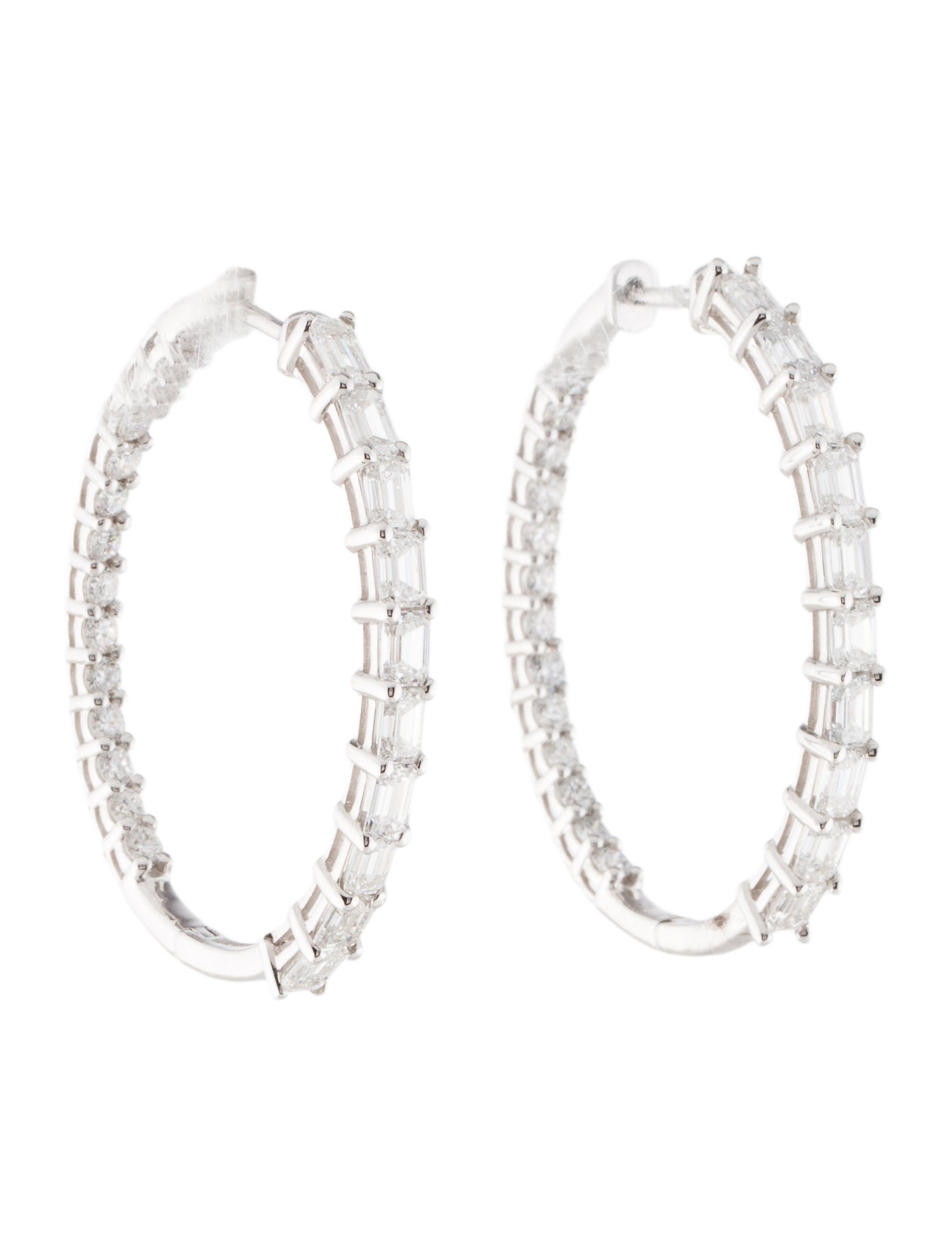 Earrings 14K Lab-Grown Diamond Inside-Out Hoop Earrings