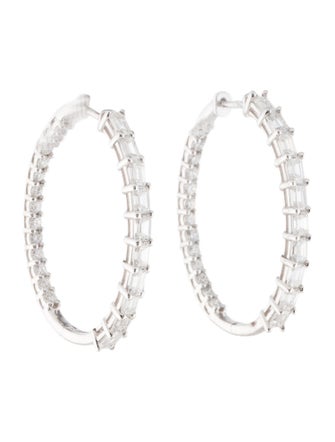 Earrings 14K Lab-Grown Diamond Inside-Out Hoop Earrings