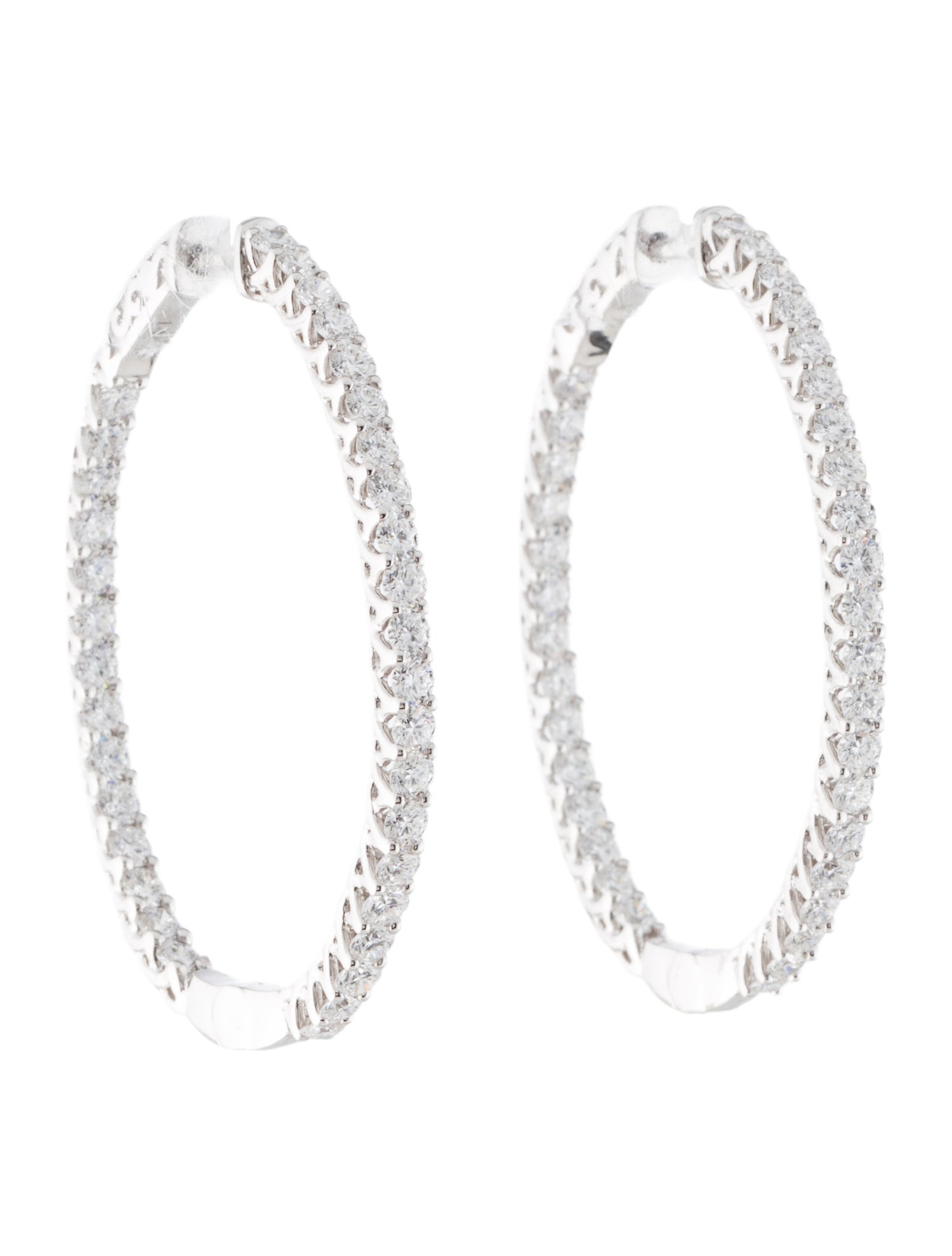 Earrings 14K 3.50ctw Lab-Grown Diamond Inside-Out Hoop Earrings