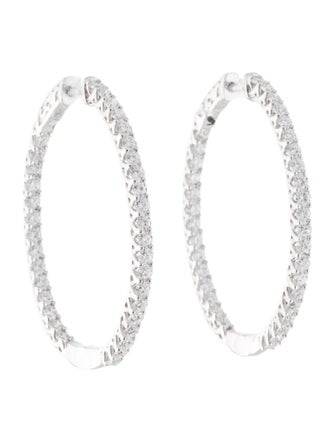 Earrings 14K 3.50ctw Lab-Grown Diamond Inside-Out Hoop Earrings