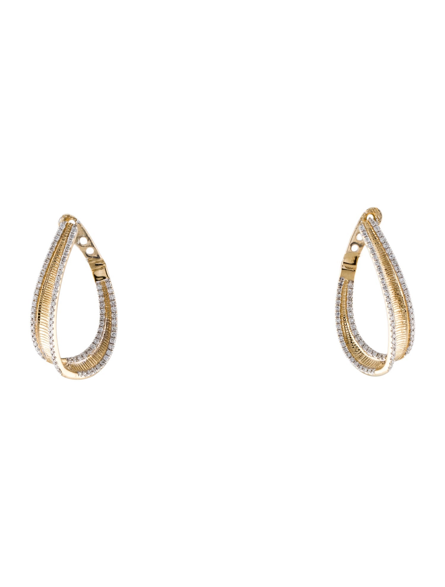 Earrings 14K Diamond Inside-Out Hoop Earrings
