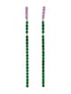 Earrings Haruni 18K Tsavorite & Sapphire Line Drop Earrings