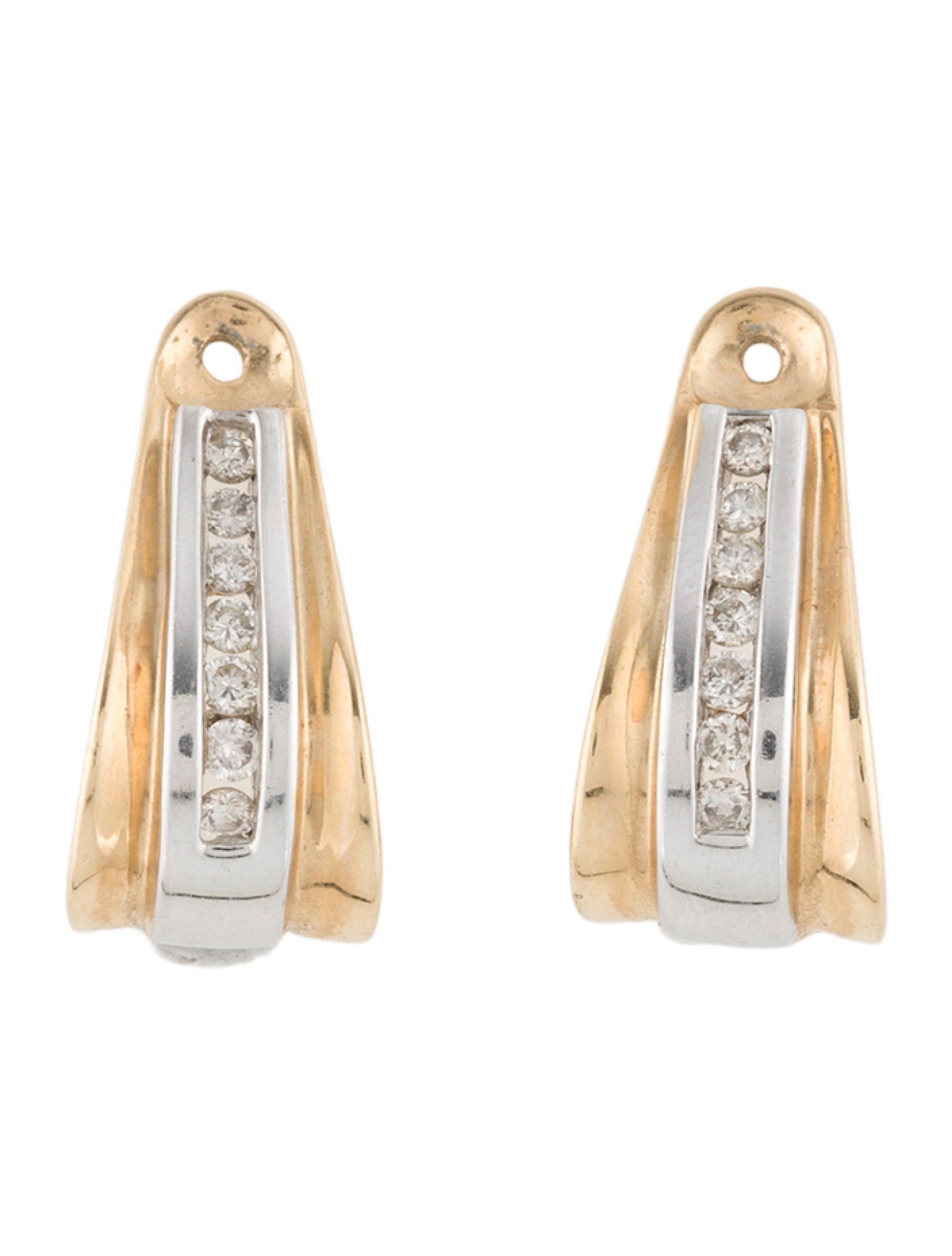 Earrings 14K Two-Tone Diamond Enhancers