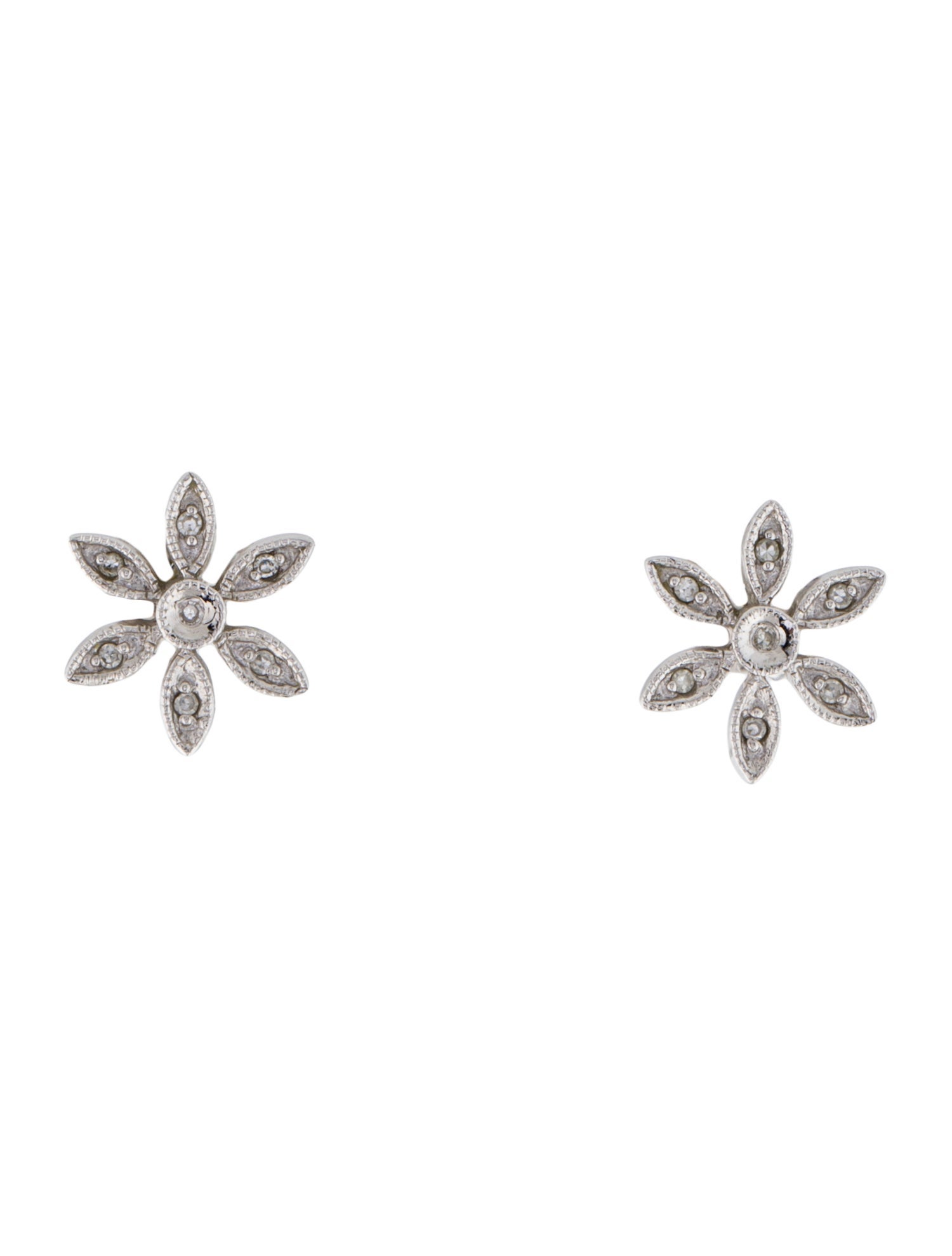Earrings 14K Diamond Flower Earrings