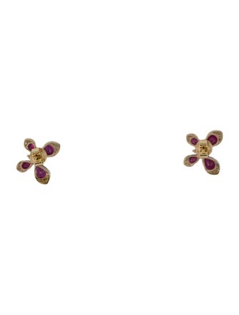 Earrings 14K Ruby & Diamond Butterfly Studs