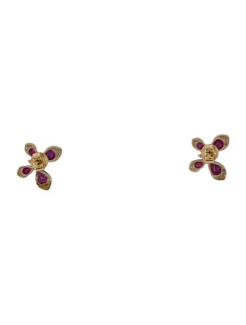 Earrings 14K Ruby & Diamond Butterfly Studs