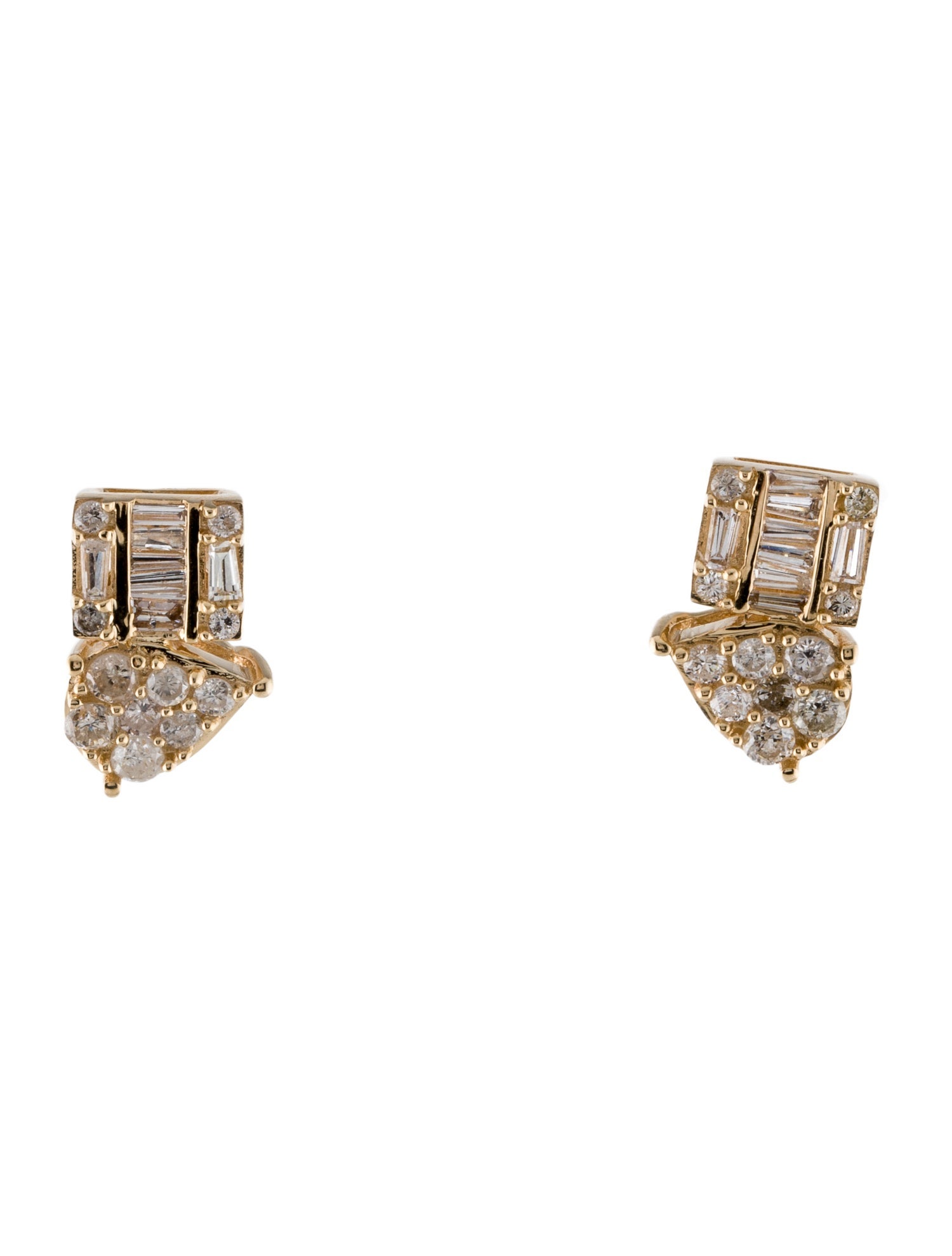 Earrings 14K 1.00ctw Diamond Cluster Stud Earrings