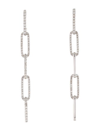 Earrings 14K 1.00ctw Diamond Paperclip Link Drop
