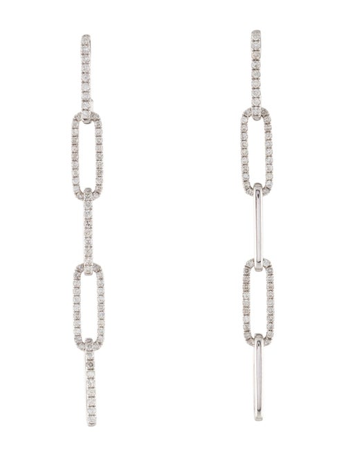 Earrings 14K 1.00ctw Diamond Paperclip Link Drop
