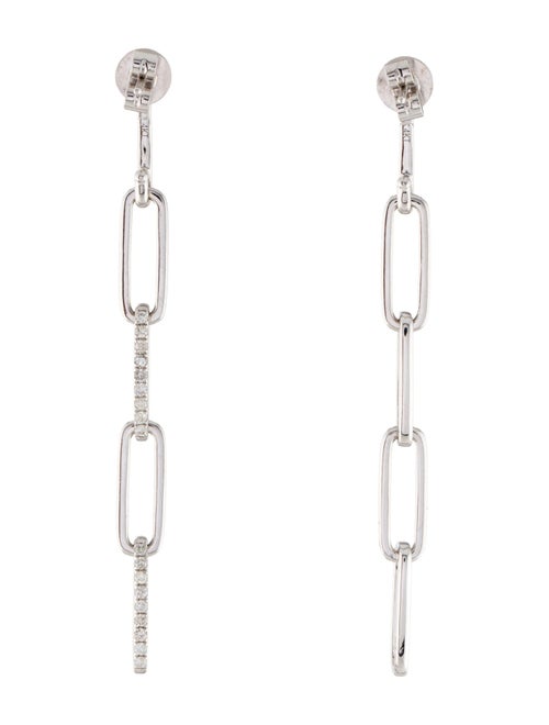Earrings 14K 1.00ctw Diamond Paperclip Link Drop