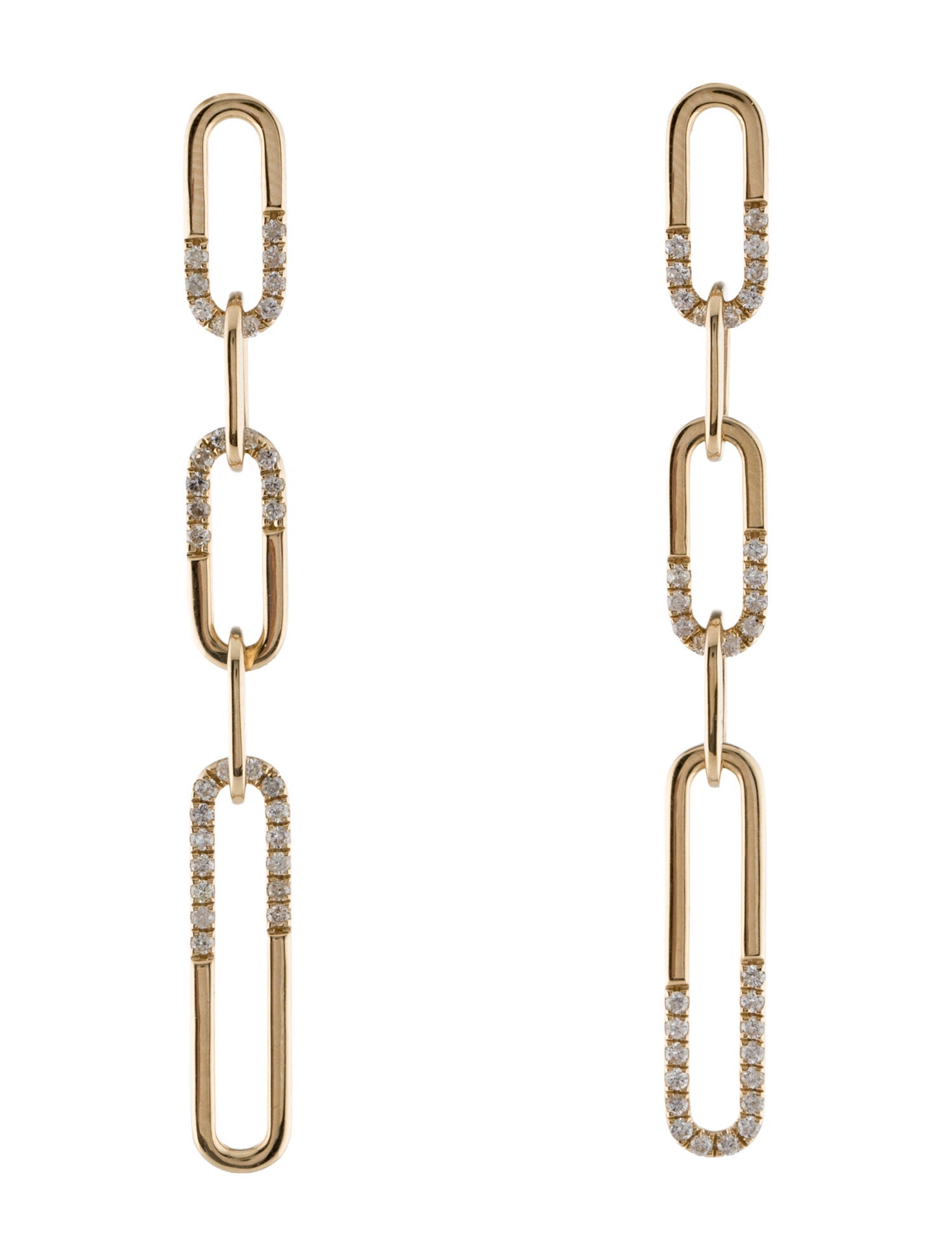 Earrings 14K Diamond Link Drop Earrings