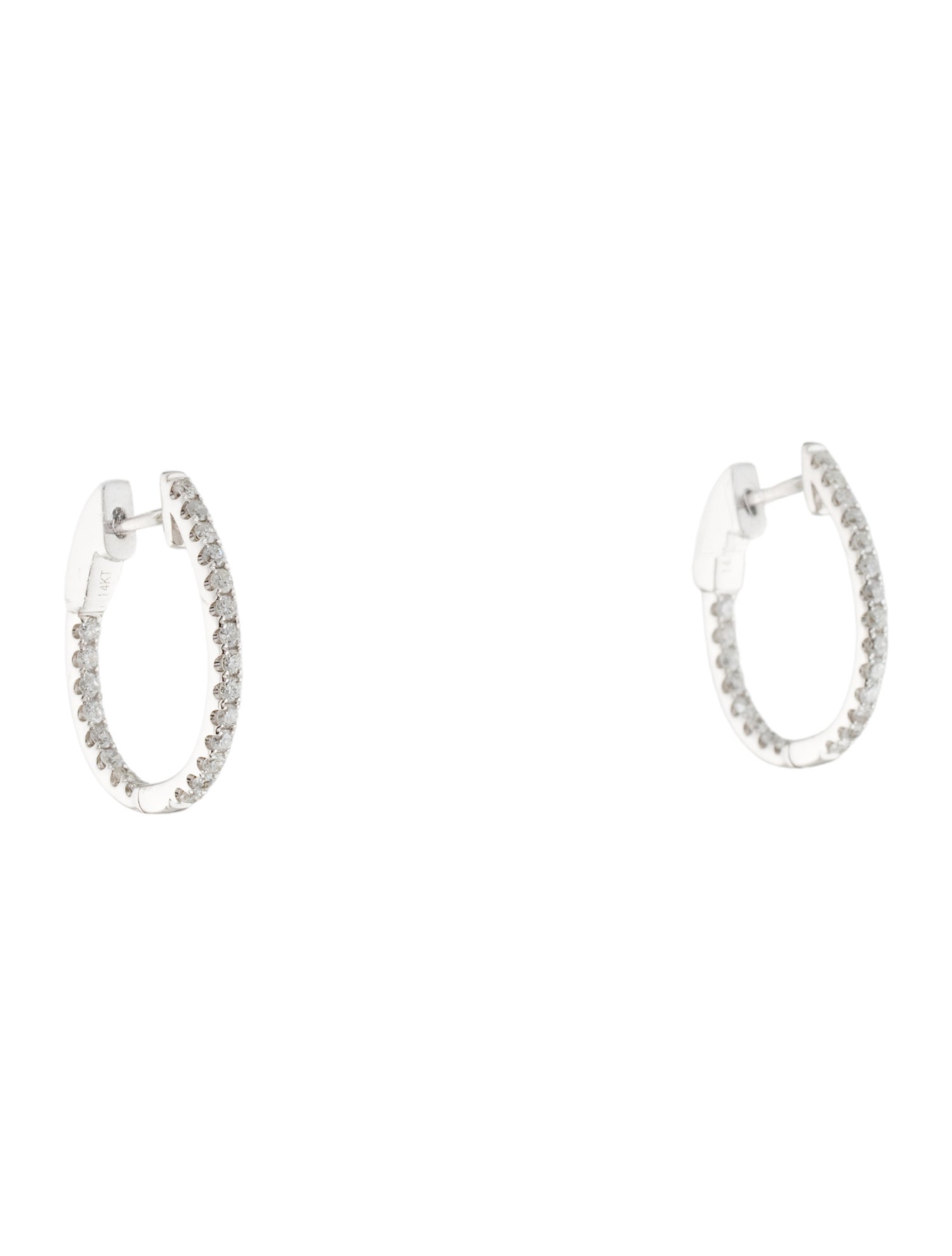 Earrings 14K Diamond Petite Inside-Out Hoop Earrings