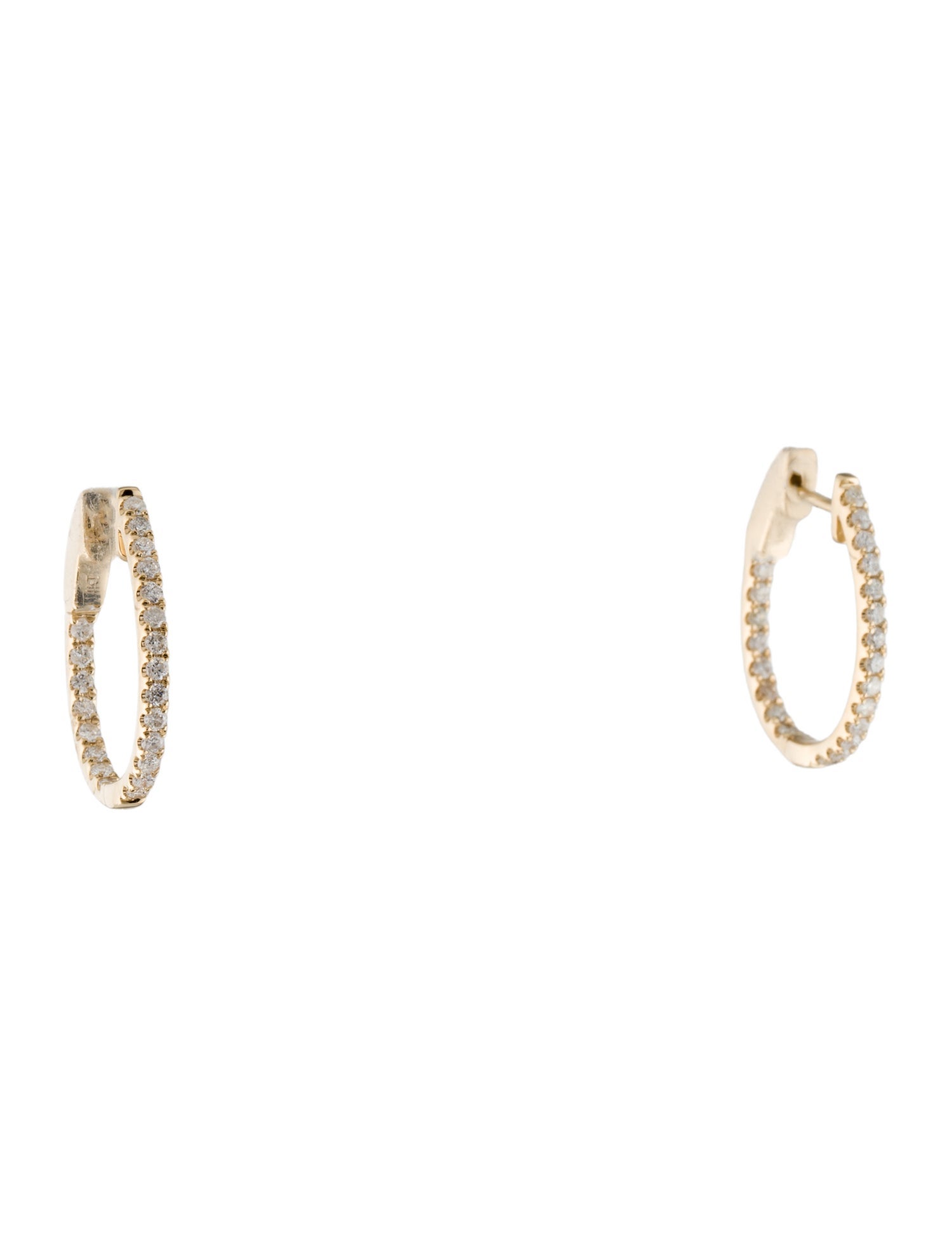 Earrings 14K Diamond Petite Inside-Out Hoop Earrings