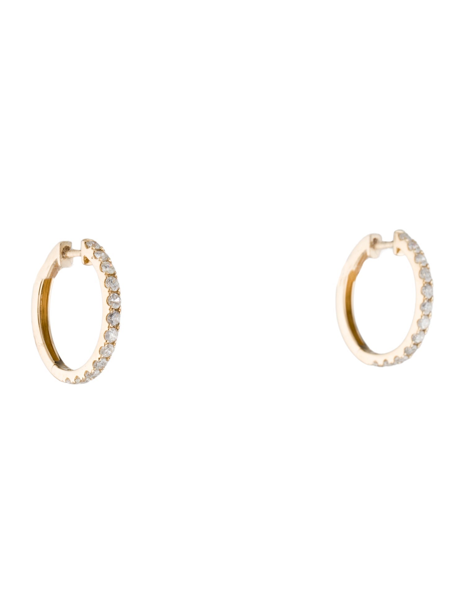 Earrings 14K Diamond Hoop Earrings