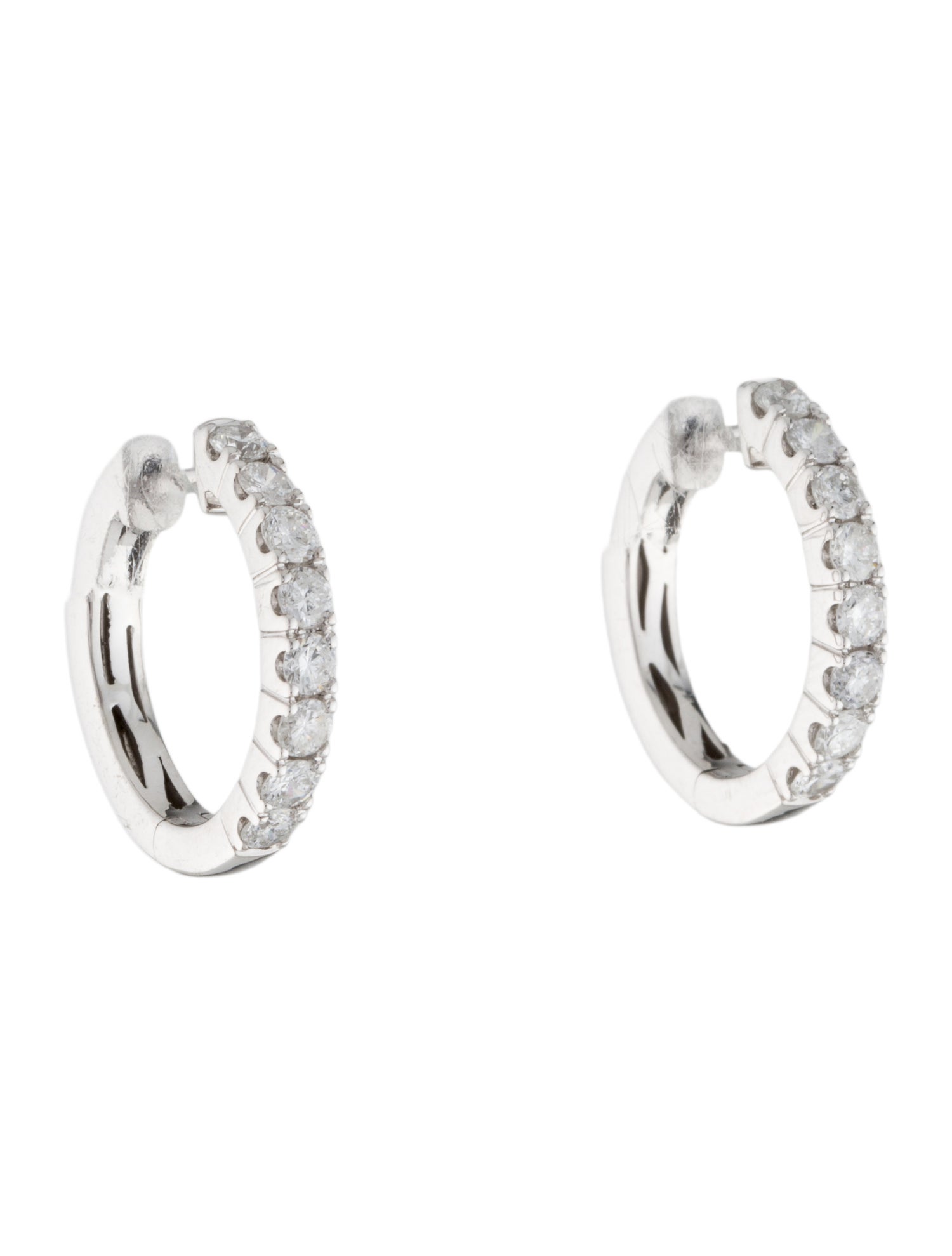 Earrings 14K 1.00ctw Diamond Hoop Earrings