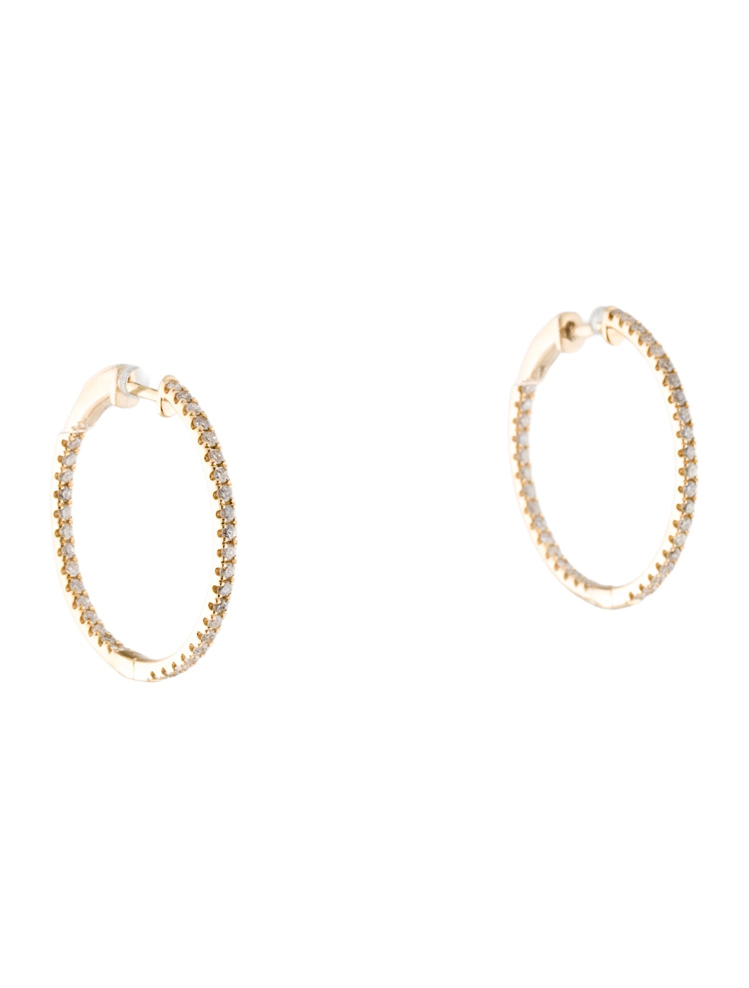 Earrings 14K 1.00ctw Diamond Inside-Out Hoop Earrings