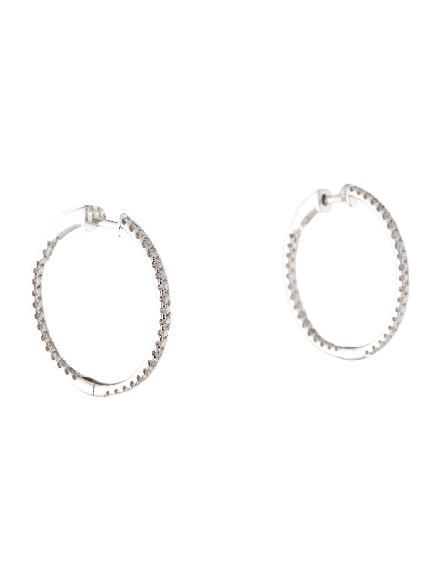 Earrings 14K 1.00ctw Diamond Inside-Out Hoop Earrings