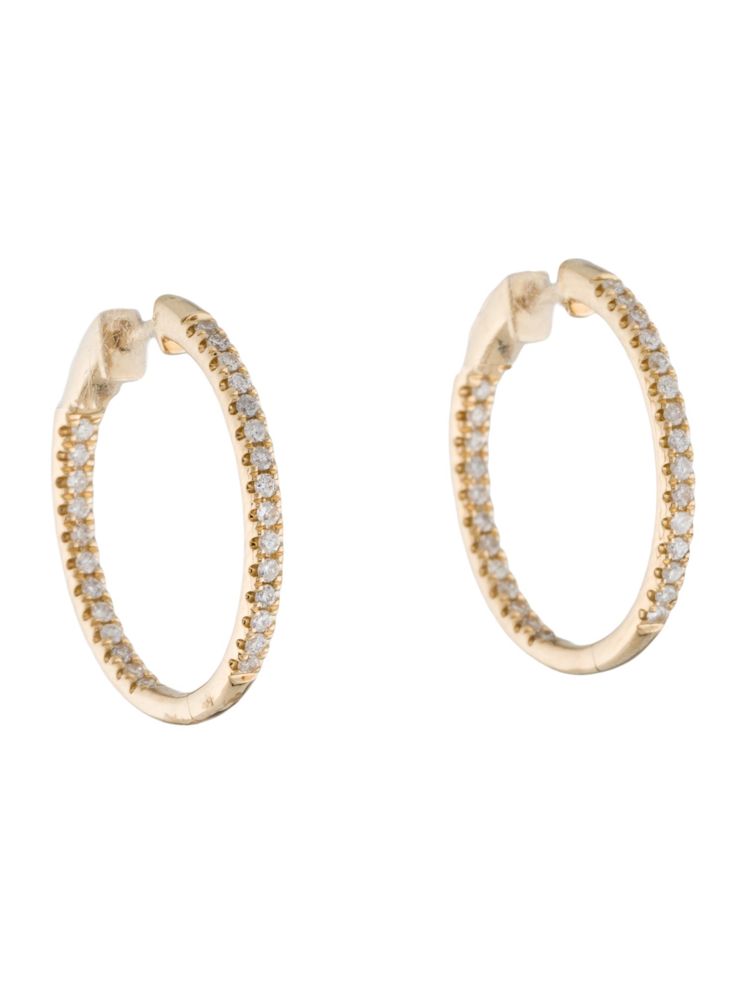 Earrings 14K Diamond Inside-Out Hoop Earrings