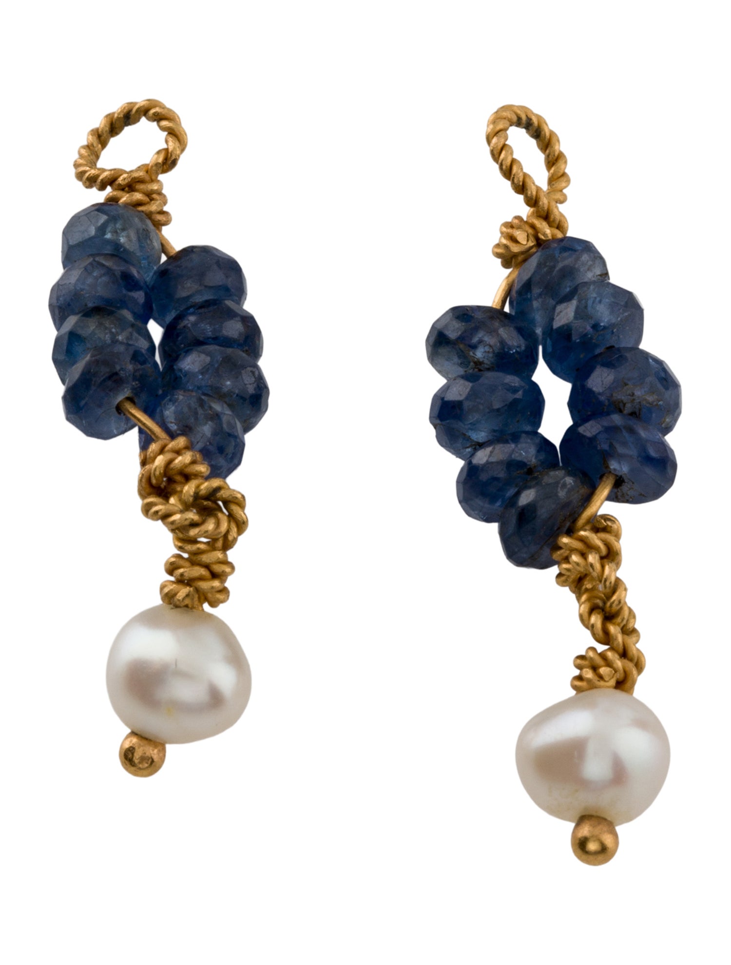 Earrings 22K Pearl & Sapphire Earring Enhancers