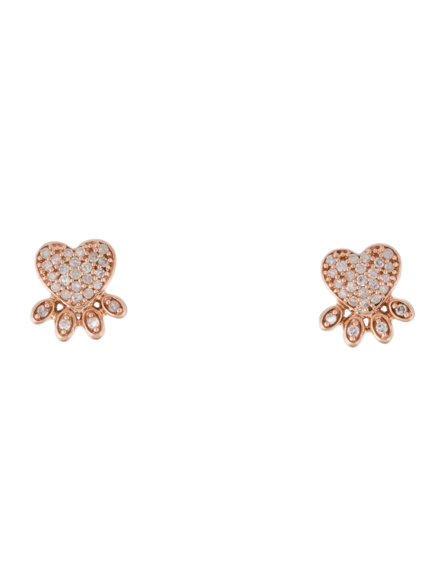 Earrings 10K Diamond Paw Stud Earrings