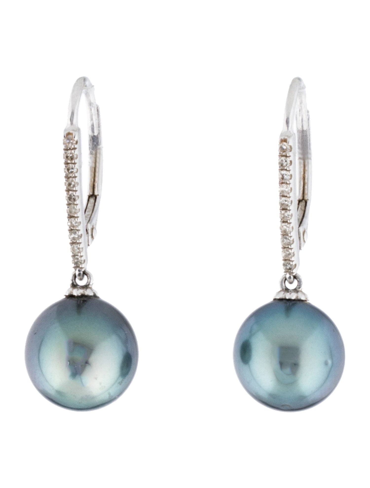 Earrings 14K Pearl & Diamond Drop Earrings