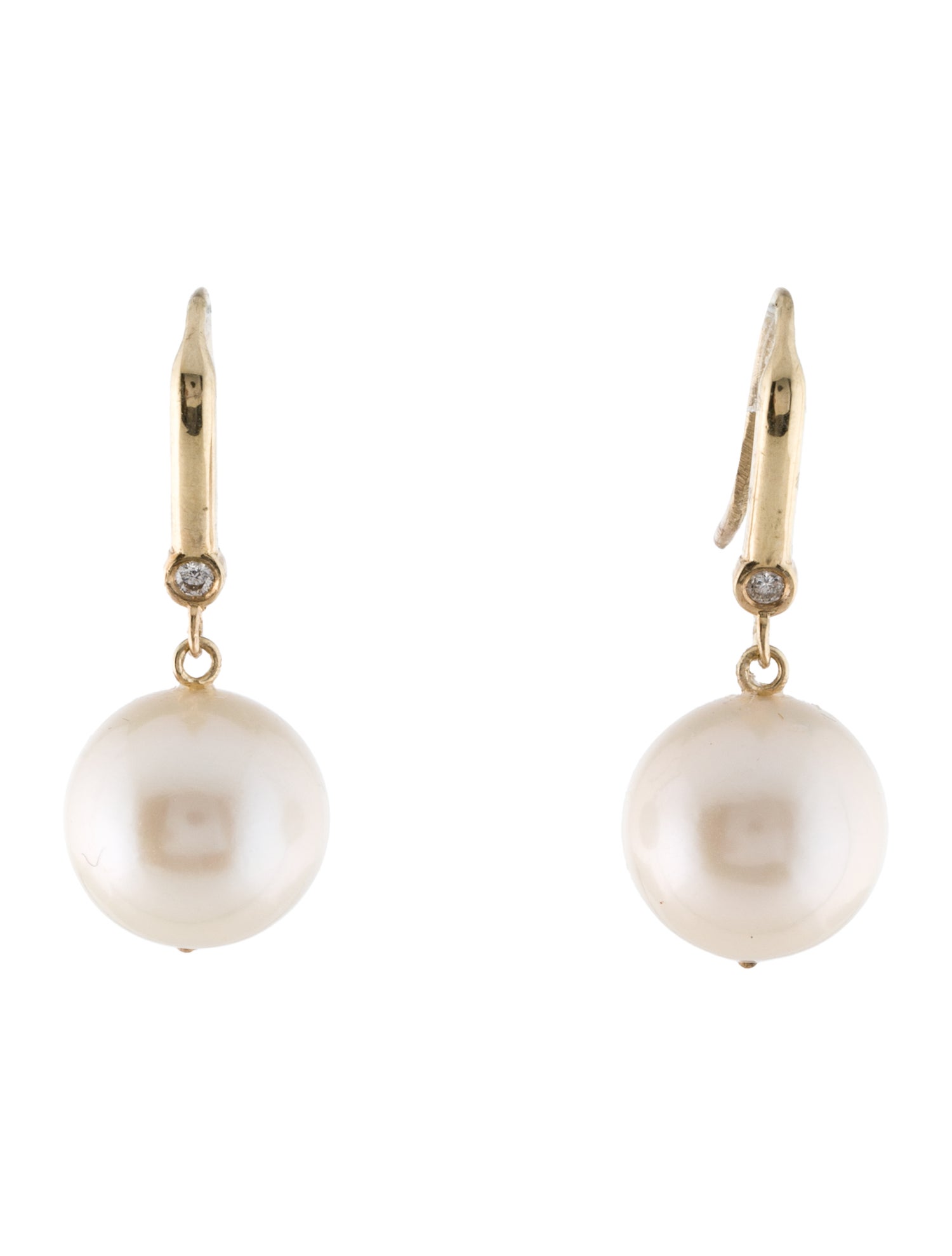 Earrings 14K Pearl & Diamond Drop Earrings