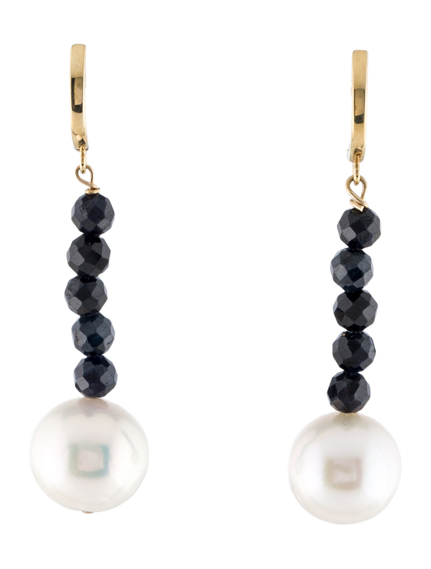 Earrings 14K Pearl & Sapphire Drop Earrings