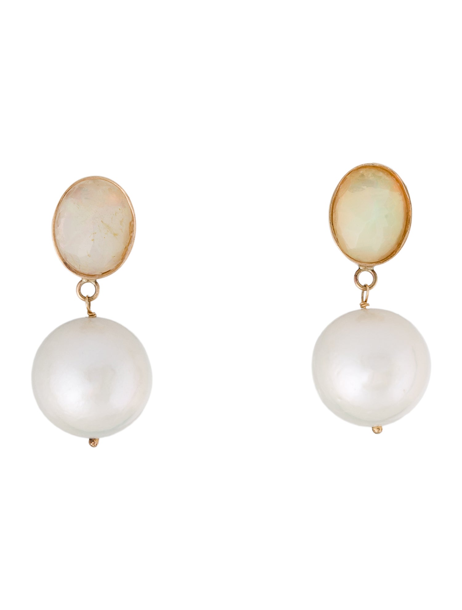 Earrings 14K Pearl & Opal Drop Earrings
