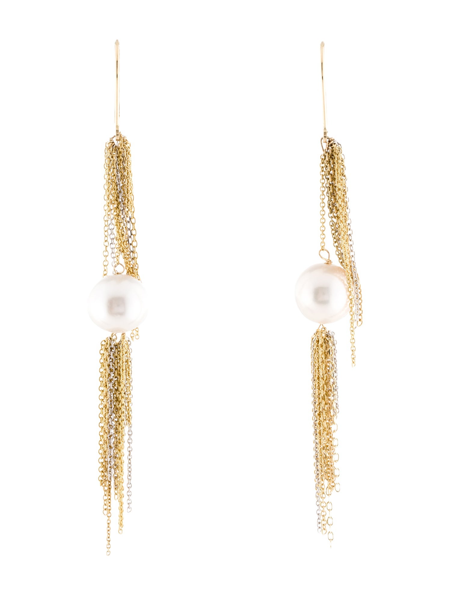 Earrings 14K Pearl Dangle Tassel Earclip