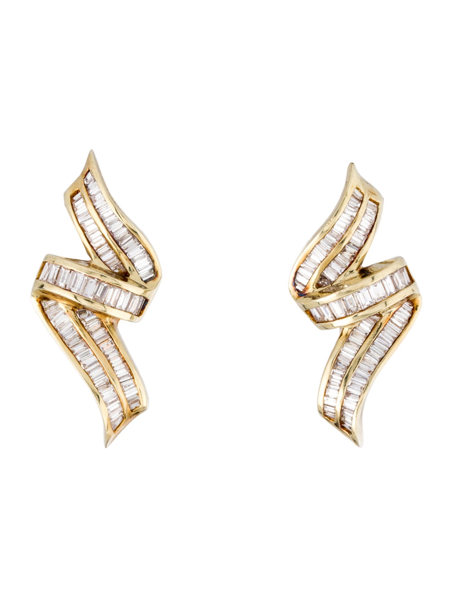 Earrings 14K 2.68ctw Diamond Ribbon Earclips