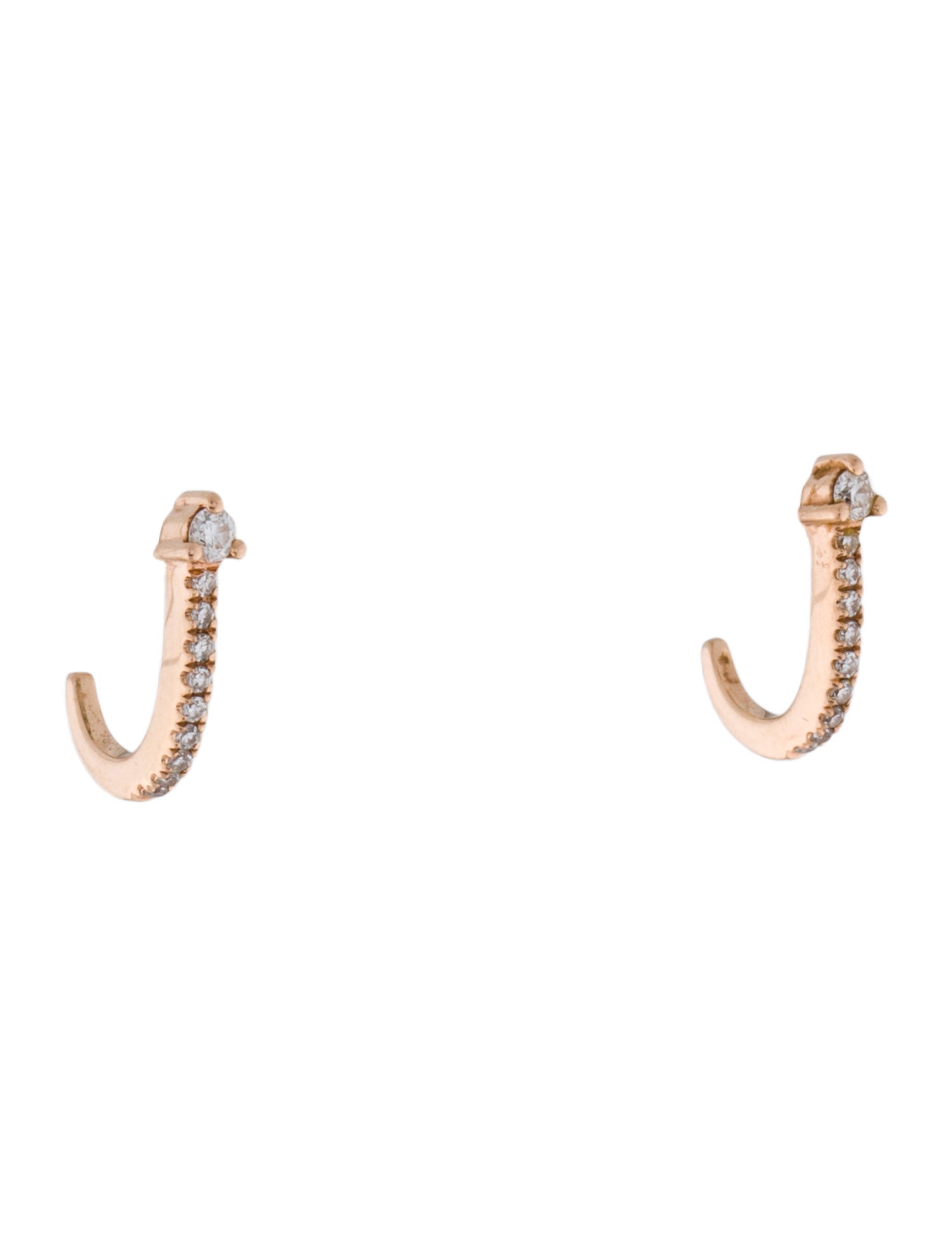 Earrings 14K Diamond Half Huggie