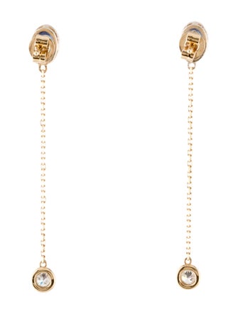 Earrings 14K Sapphire & Diamond Drop Earrings