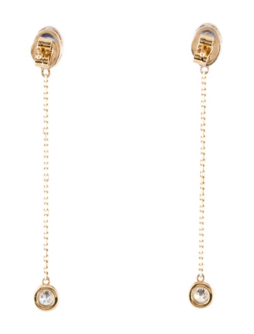 Earrings 14K Sapphire & Diamond Drop Earrings