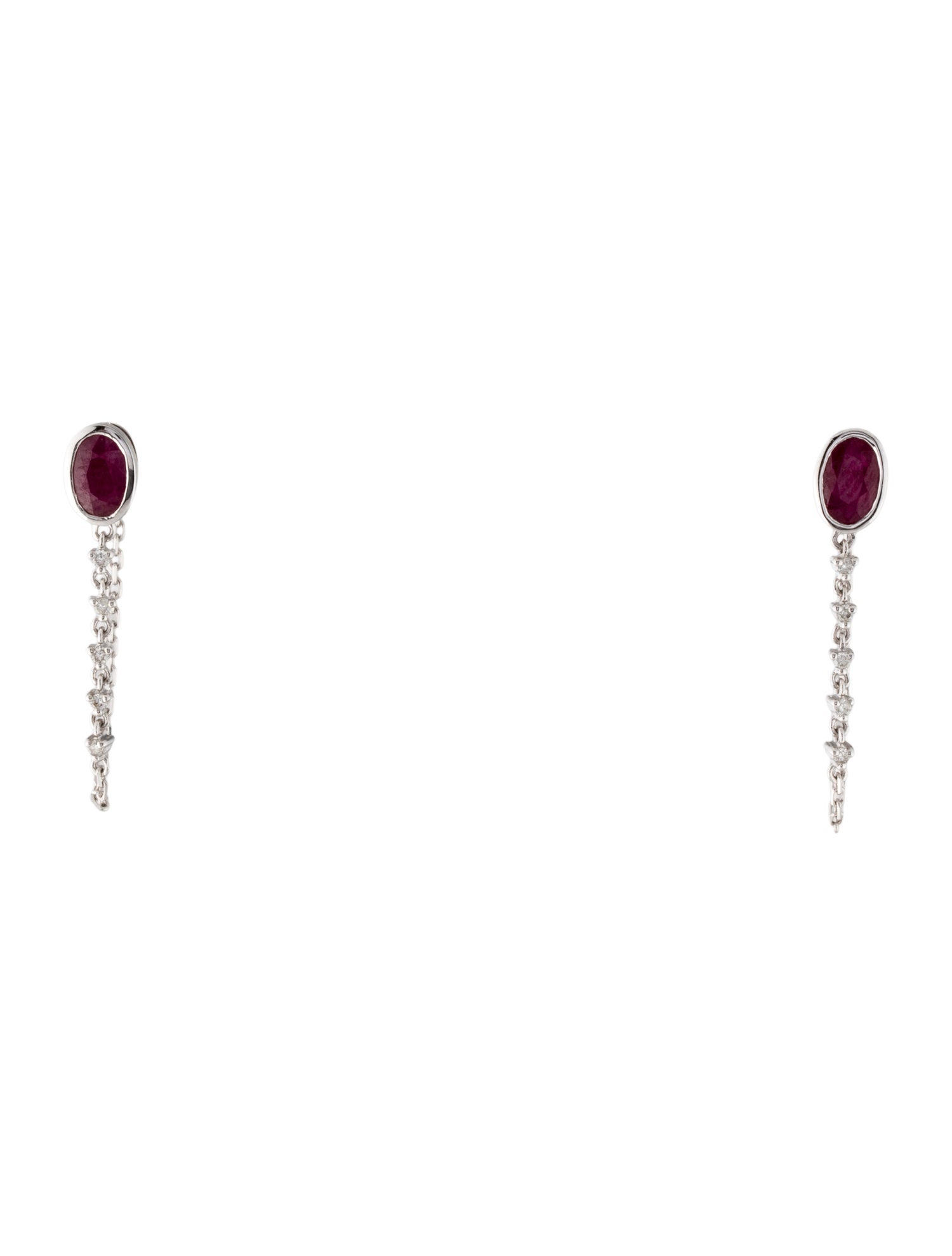 Earrings 14K Ruby & Diamond Drop Earrings