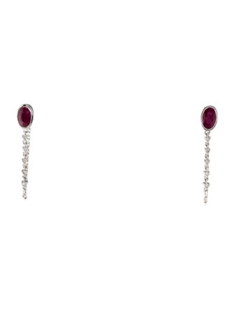 Earrings 14K Ruby & Diamond Drop Earrings