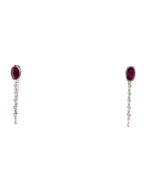 Earrings 14K Ruby & Diamond Drop Earrings