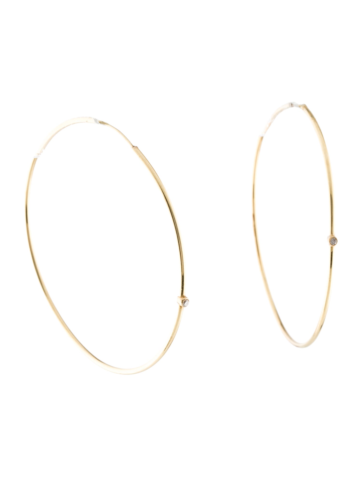 Earrings 14K Diamond Hoop Earrings