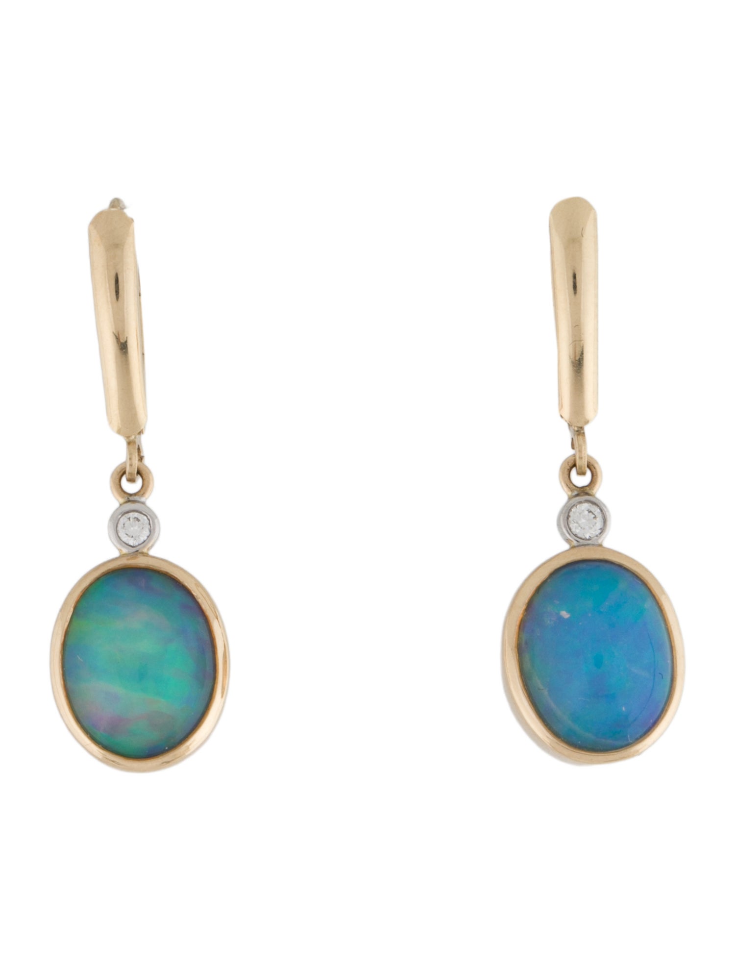 Earrings Kostbar 14K Opal & Diamond Drop Earrings