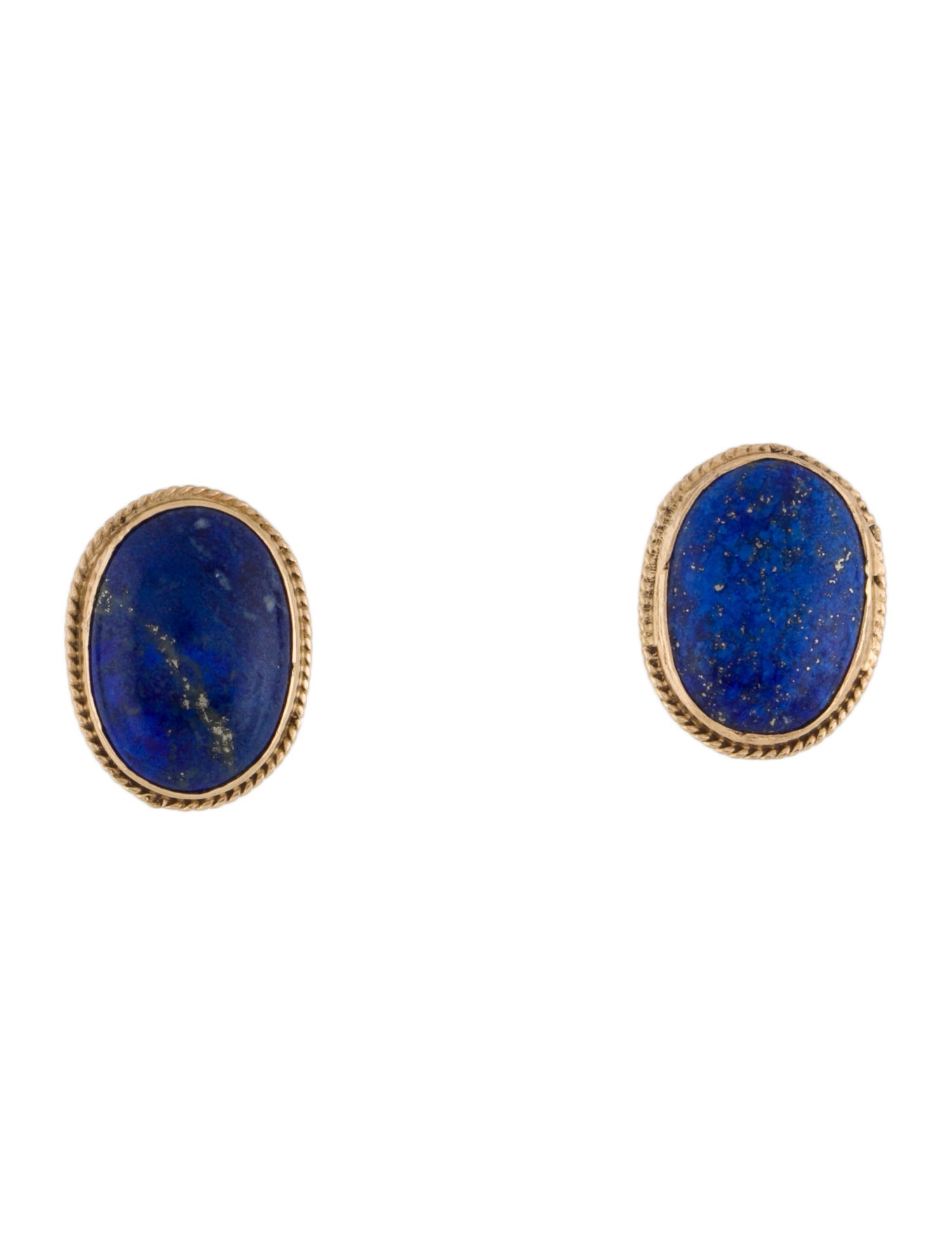 Earrings 18K Lapis Lazuli Oval Earclips