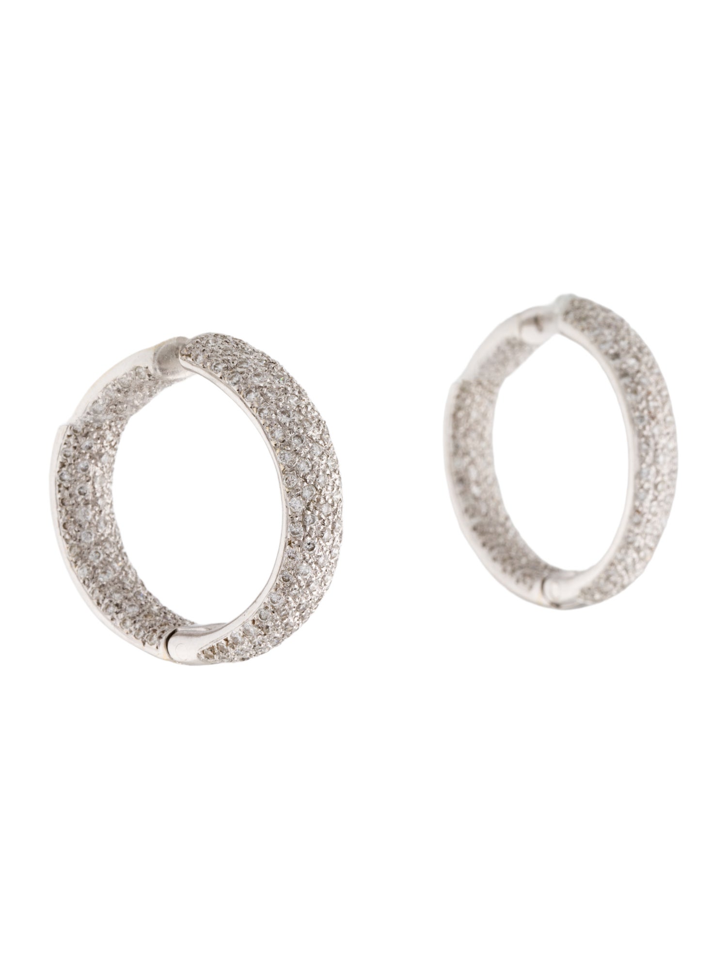Earrings 18K 2.84ctw Diamond Hoop