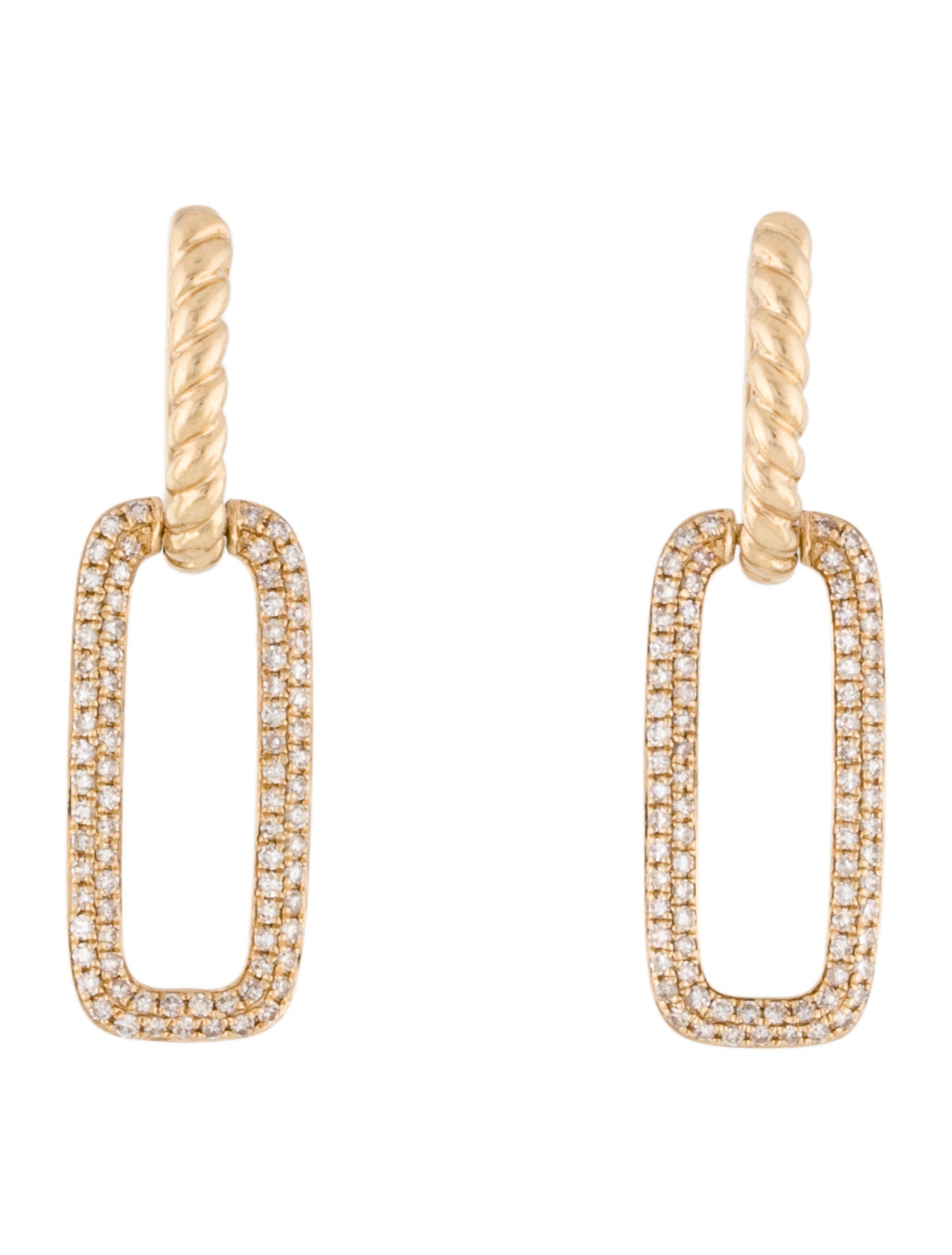 Earrings 14K Diamond Link Drop Earrings