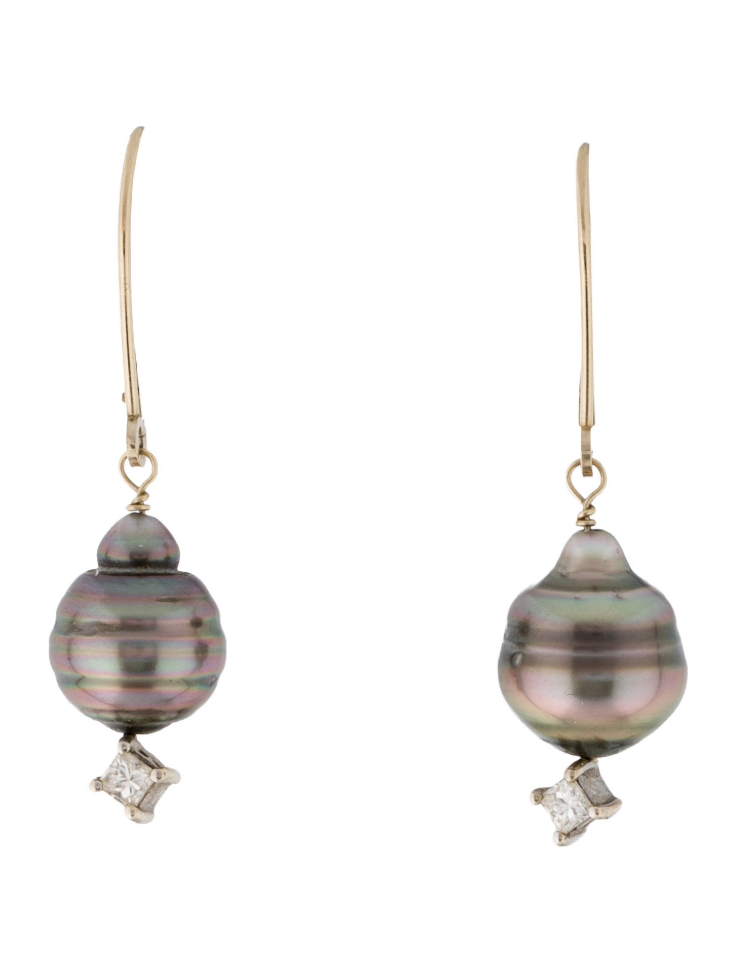 Earrings 14K Pearl & Diamond Drop Earrings