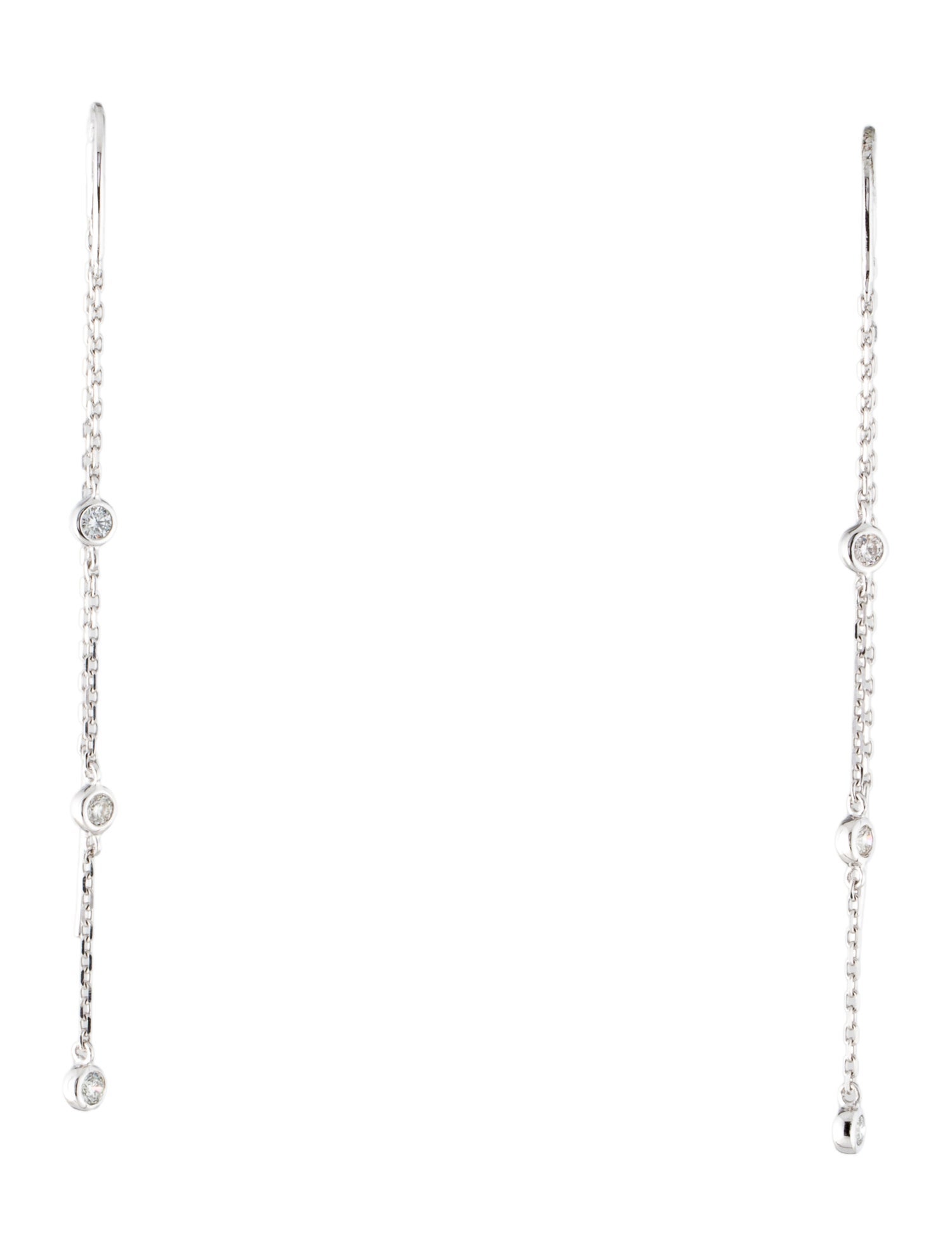 Earrings 14K Diamond Threader Drop Earrings