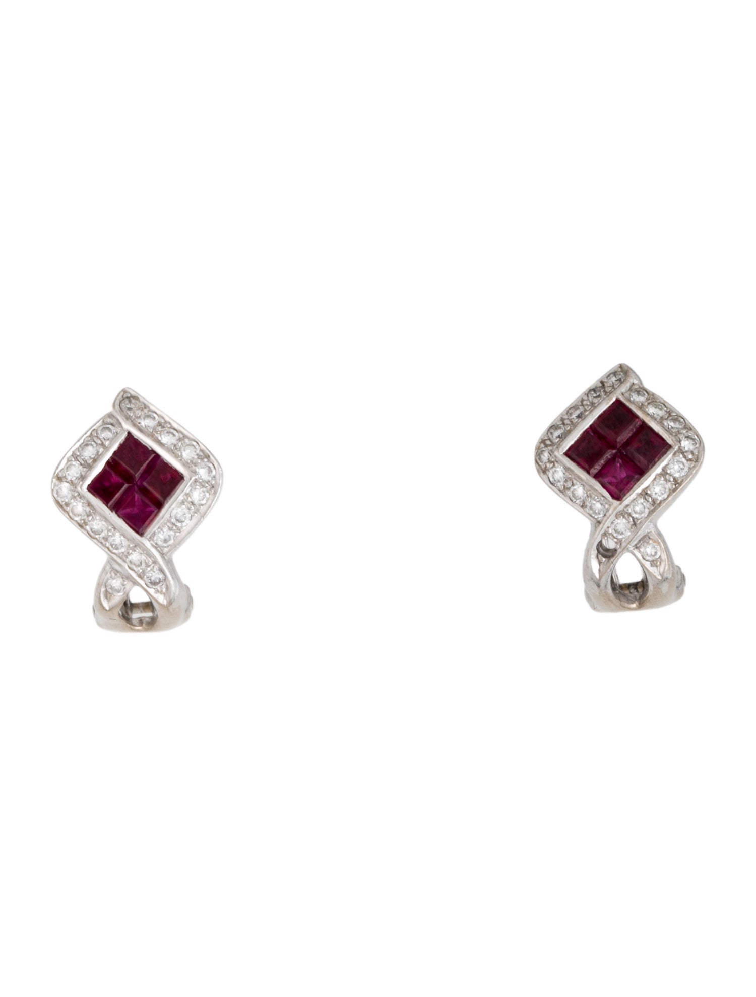 Earrings 18K Ruby & Diamond Earclips