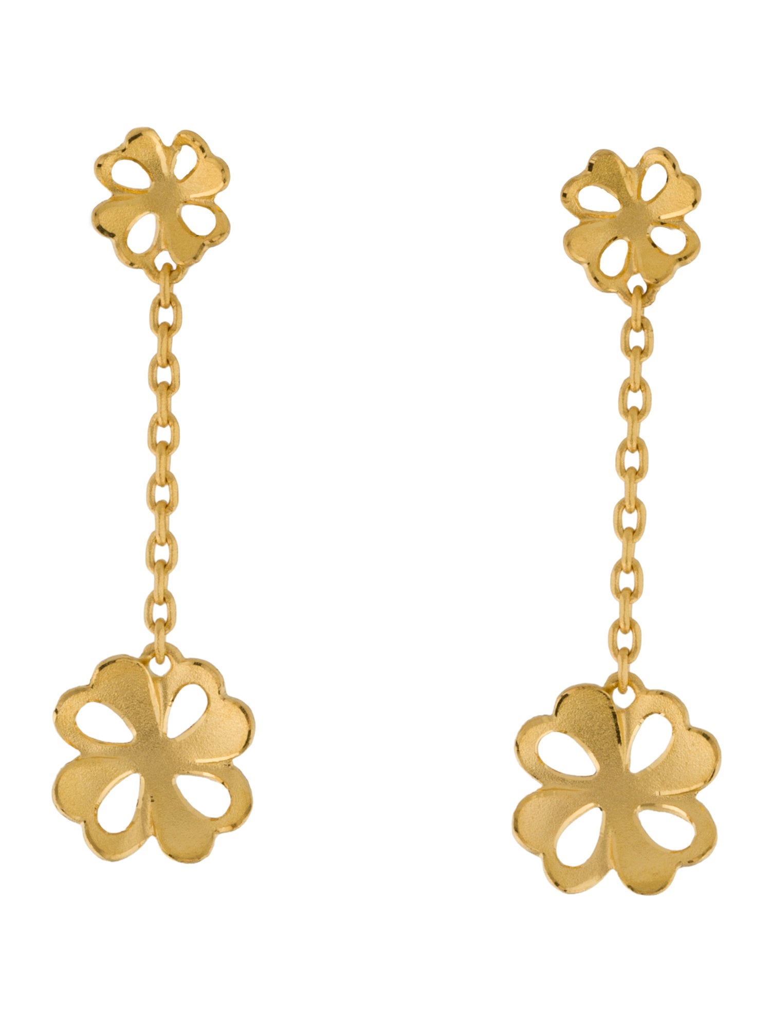 Earrings 24K Floral Drop Earrings