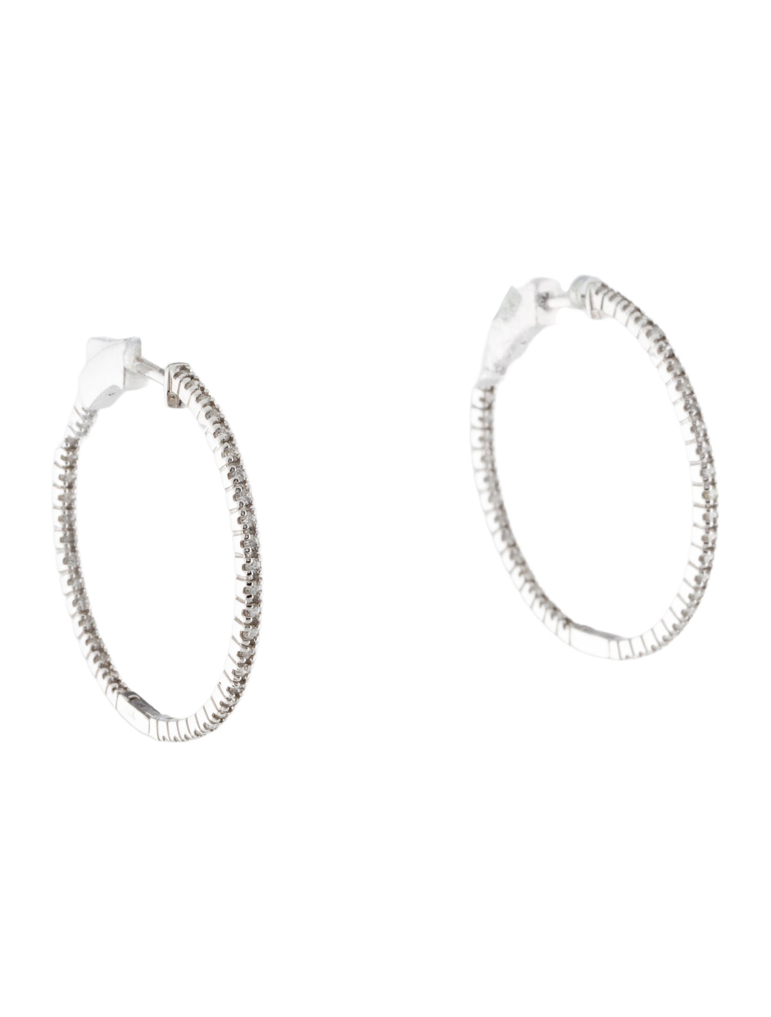 Earrings 14K Diamond Inside Out Hoop Earrings