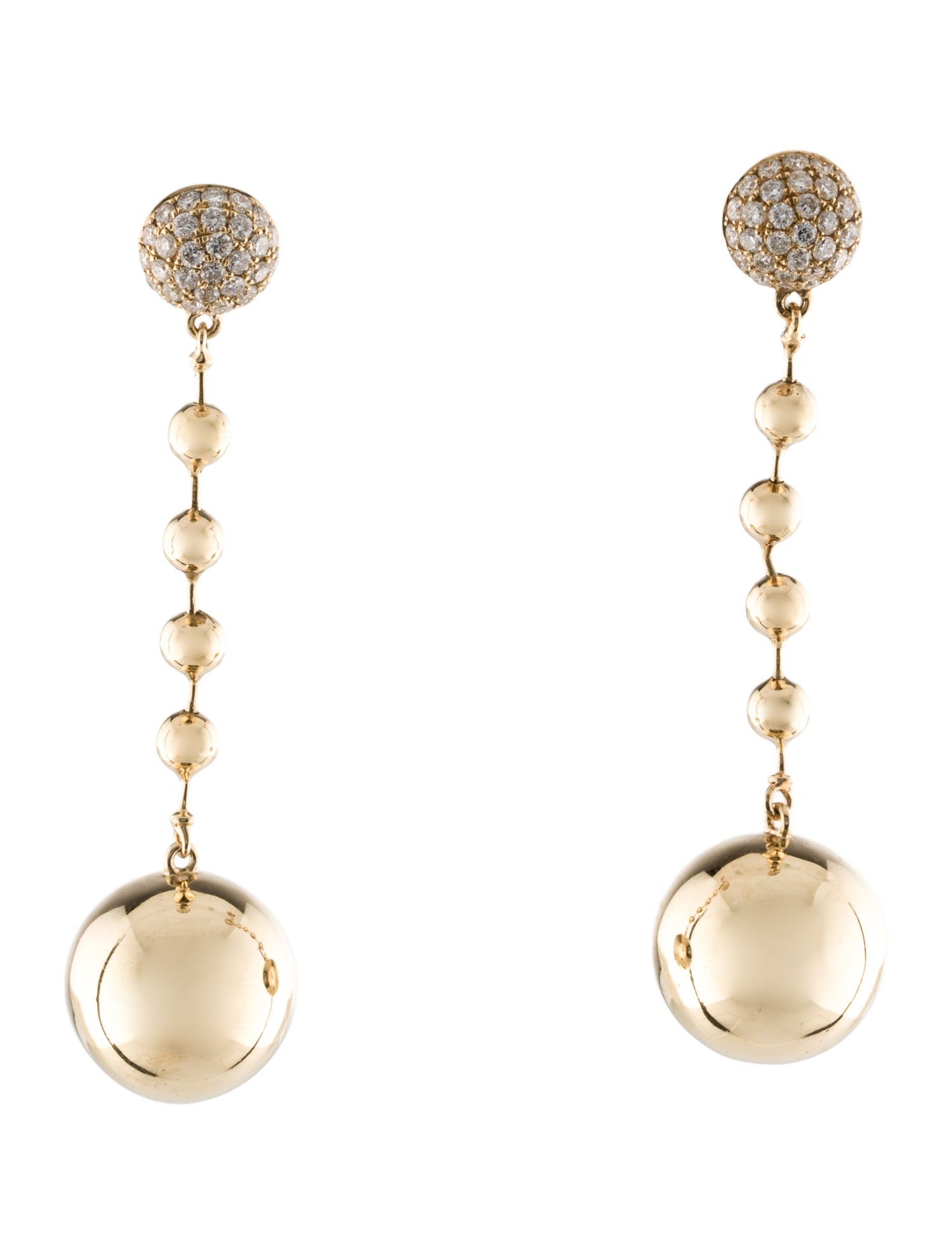 Earrings 14K Diamond Ball Drop Earrings