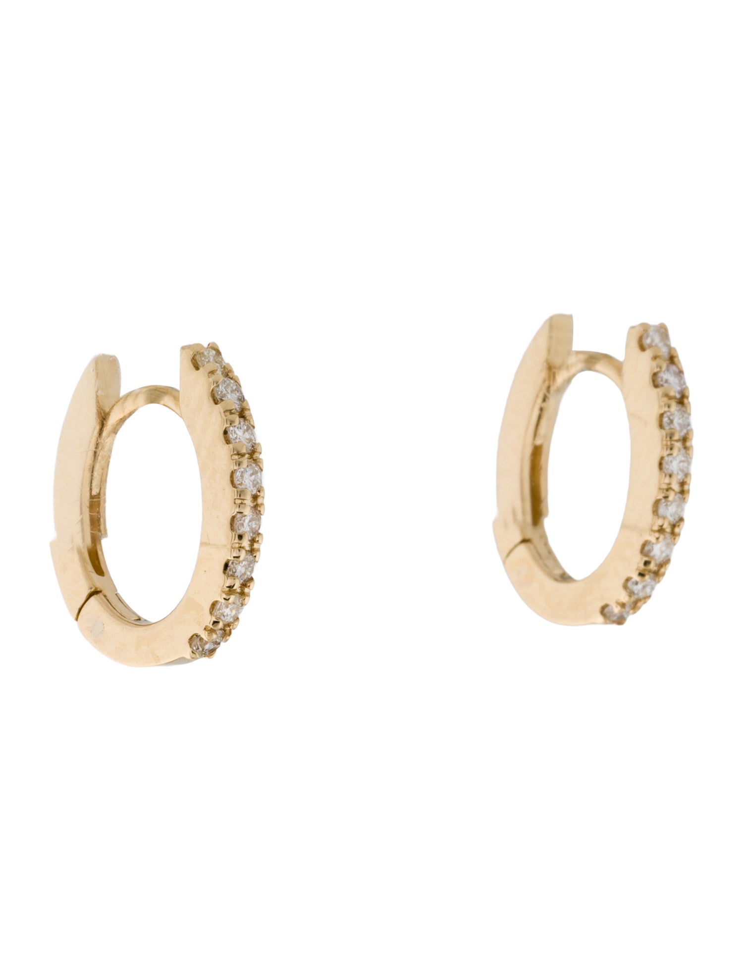 Earrings 14K Diamond Huggie Hoop Earrings