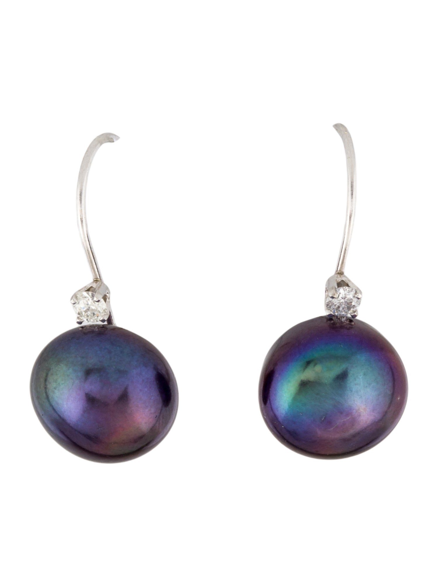 Earrings 14K Pearl & Diamond Drop Earrings